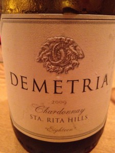 【白】DEMETRIA Chardonnay Sta. Rita Hills Eighteen 2009