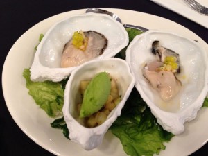 MARENNER-OLERON's Oyster Dressed with Cucumber Ice Cream, Lemon Skin and ARBEQUINA Olive Oil