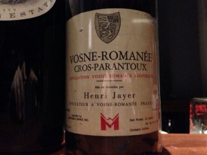 【赤】Henri Jayer Vosne-Romanee 1er Cru Cros-Parantoux 1986