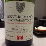【赤】Henri Jayer Vosne-Romanee 1er Cru Cros-Parantoux 1986