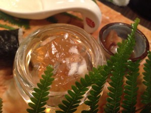 赤ナマコの酢の物、フグの煮こごり