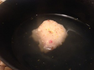 蟹もち天ぷらのお椀仕立て