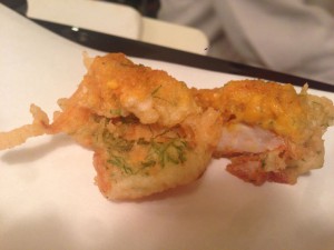 海老ウニ大葉のかき揚げ